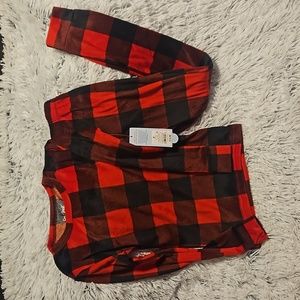 MINKY FLEECE RED BUFFALO PAJAMA SET SIZE 6 NWT